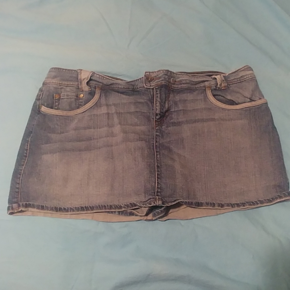 Torrid Blue Jean Short Skirt with hidden shorts